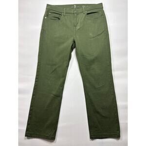 7 For All Mankind Men's Slimmy Straight Leg Green Denim Jeans -Size 33 (34x26.5)